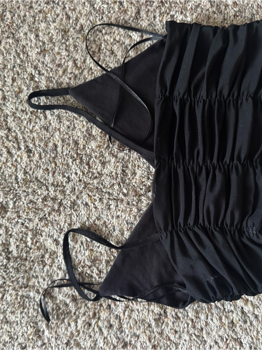 Zara Black Ruched Tank Top - Picture 2 of 2